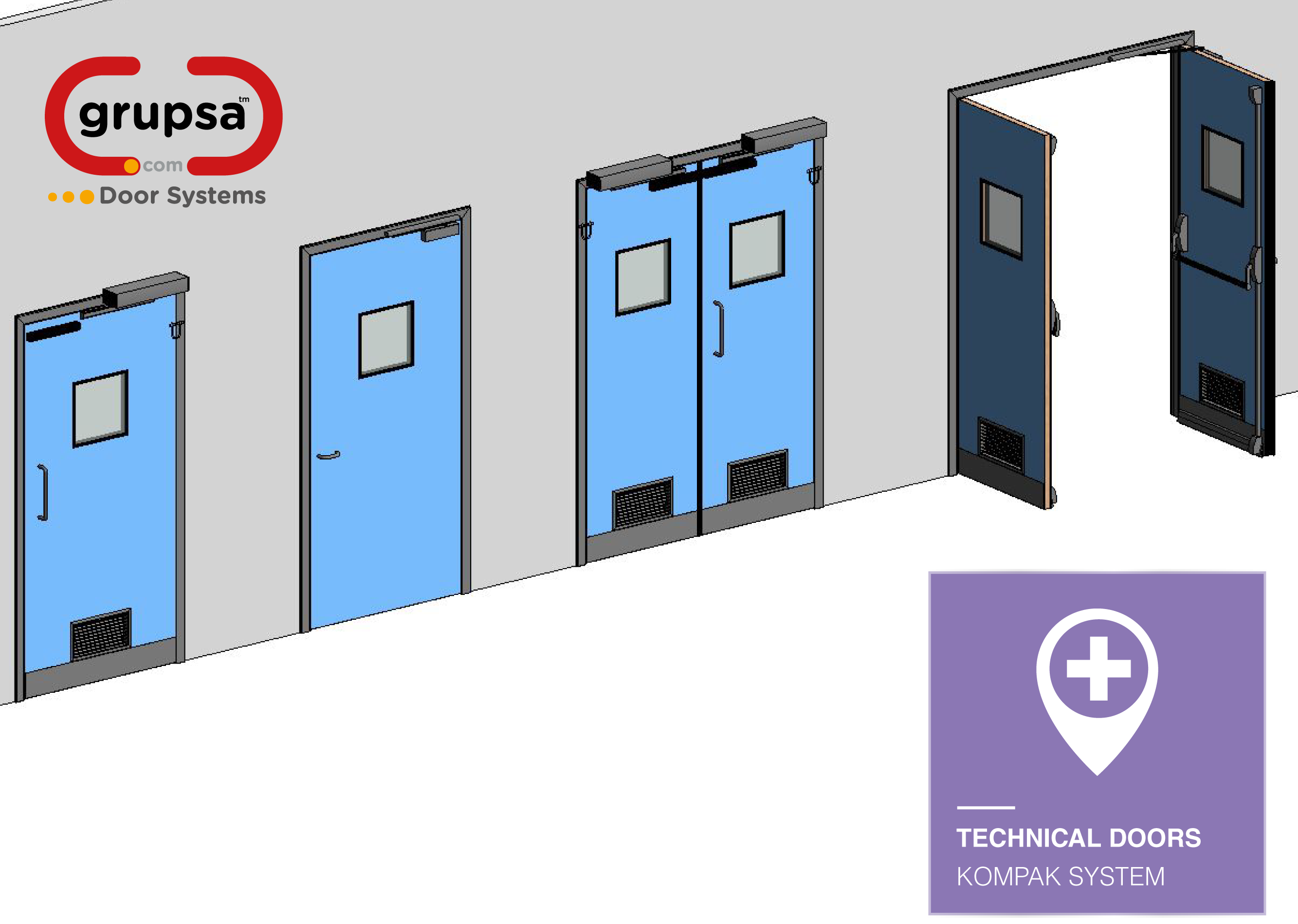 Grupsa updates BIM library with new families of Technical Doors Kompak ...